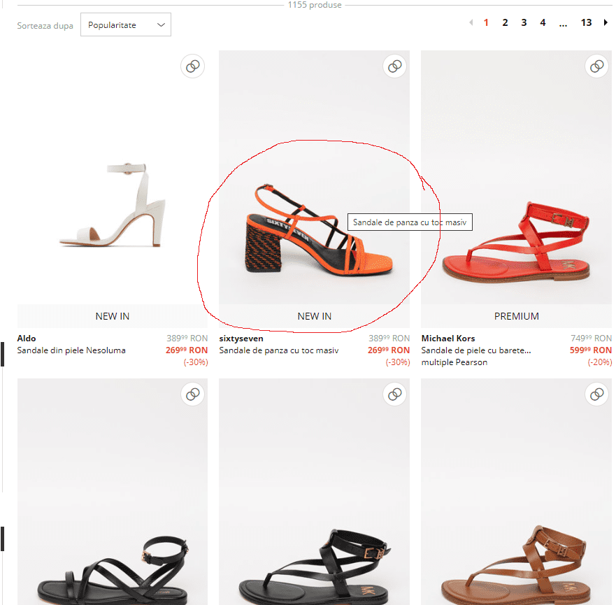 E-Commerce Benchmark User Experience Pagina de Categorie