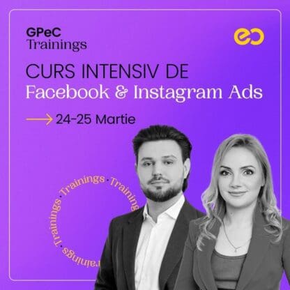raluca radu si robert dumitru traineri curs facebook ads 24-25 martie
